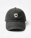 Cappellino Ace of Spades nero (Black), vista frontale: carte da gioco asso di picche ricamate, cotone lavato